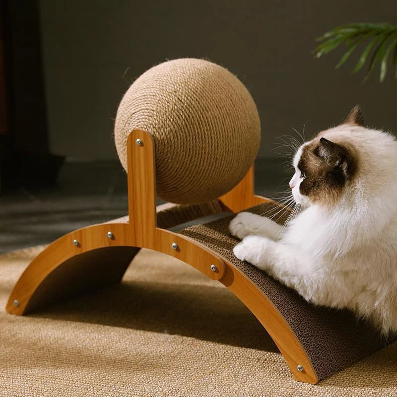 Cat Scratcher and Scratching Ball with Multiple Functions Hi-Quality Cardboard and Sisal Ropes for Protecting Nails Cat Supplies