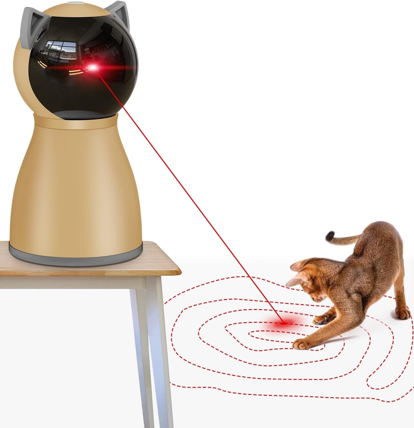 Interative Cat Laser Toy Automatic for Indoor Cats, [2024 Newly Upgraded] Real Random Trajectory Rechargeable Laser Pointer Cat Toys for Indoor Cats/Kittenes/Dogs