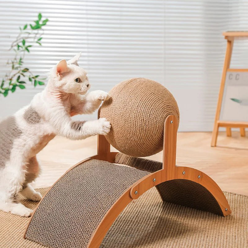 Cat Scratcher and Scratching Ball with Multiple Functions Hi-Quality Cardboard and Sisal Ropes for Protecting Nails Cat Supplies