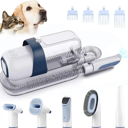 LMVVC Pet Grooming Kit, Dog Grooming Clippers with 2.3L Vacuum Suction 99% Pet Hair, Pet Grooming Vacuum Low Noise